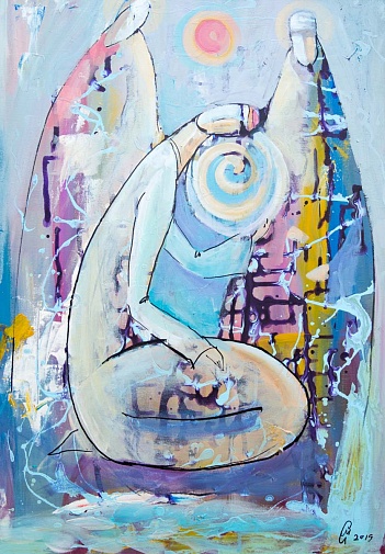 Алматинская журналистка начала рисовать пальцами и достигла успеха